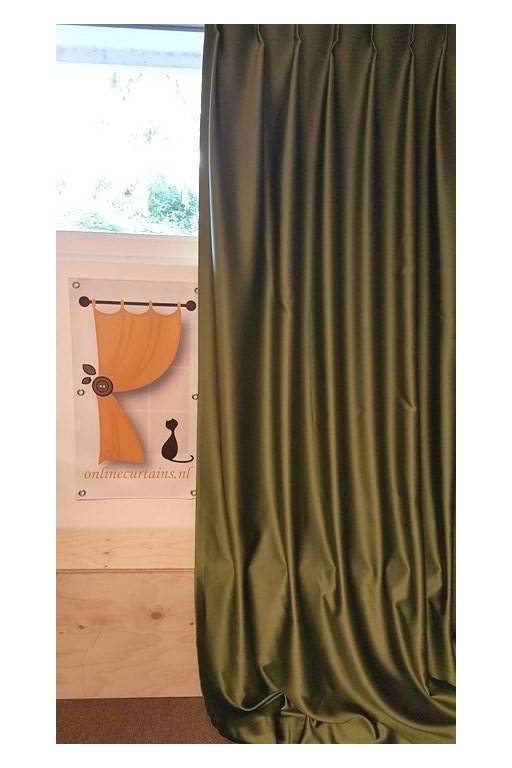 Gala olive green curtain