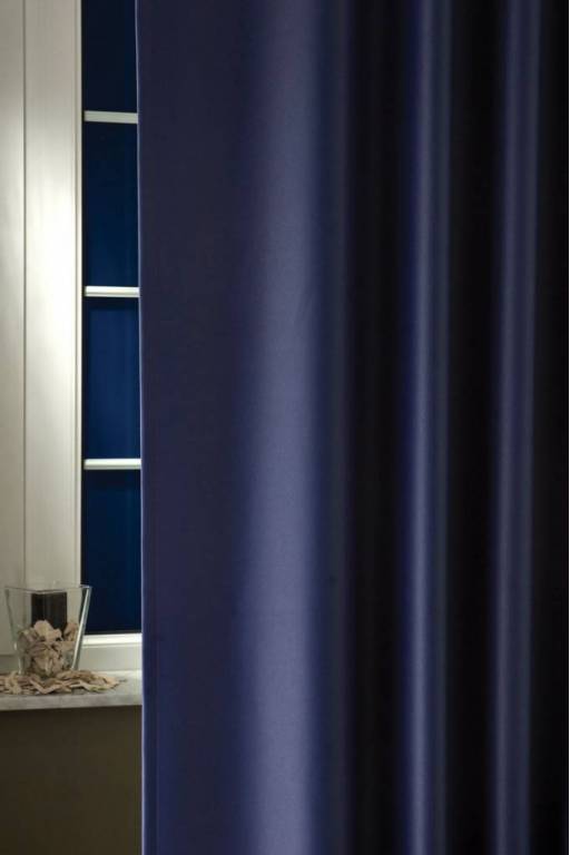Blue black-out curtain