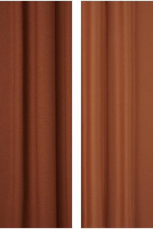 Rustic rust colored black-out curtain