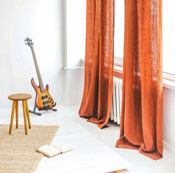 Orange curtains
